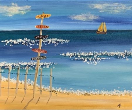 Let's Paint! Private: In-Studio - Beach Signs, May 9th, 4:00PM