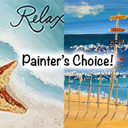 Let's Paint! Acrylics: Starfish or Beach Signs - July 18th 1:00PM (Freeland)