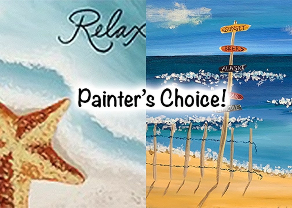 Let's Paint! Acrylics: Starfish or Beach Signs - July 18th 1:00PM (Freeland)